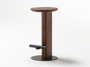 ROOK - High walnut stool with footrest _ Ross Gardam